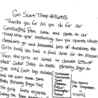 girl Scout letter